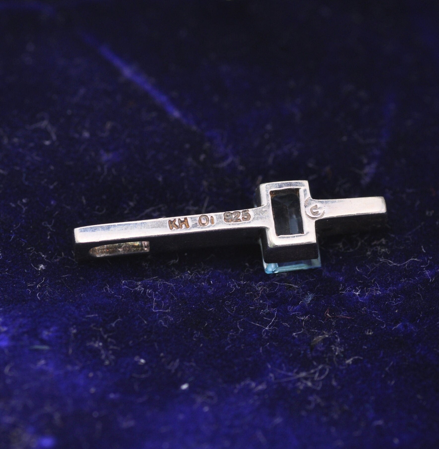 Kit Heath Sterling Silver Aquamarine Pendant - Stylised Cross