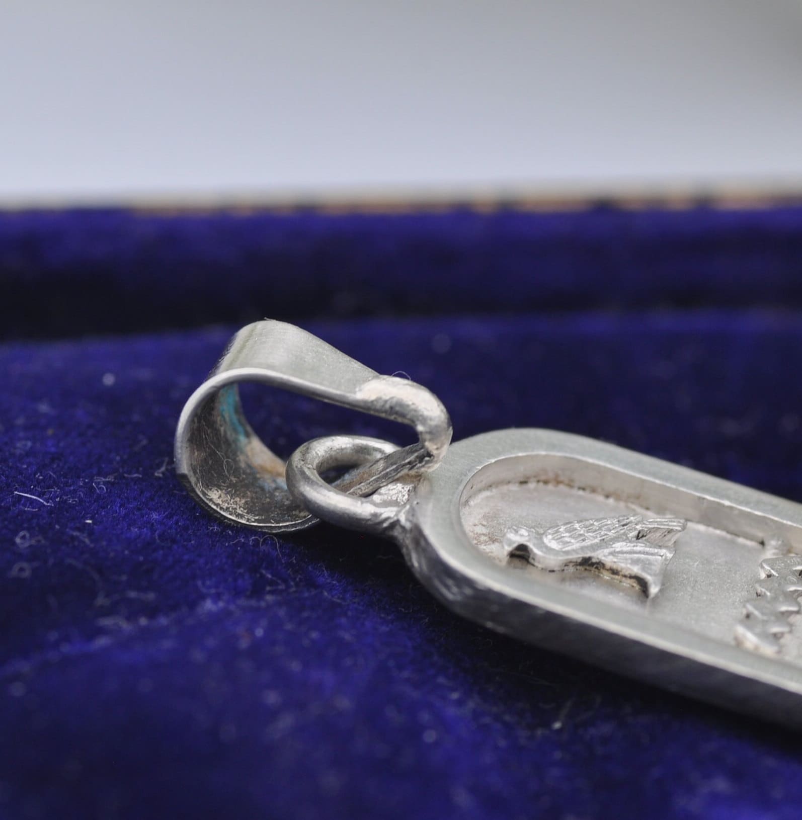 Vintage Sterling Silver Egyptian Cartouche Pendant with Hieroglyphs - Spelling Out Name Ann