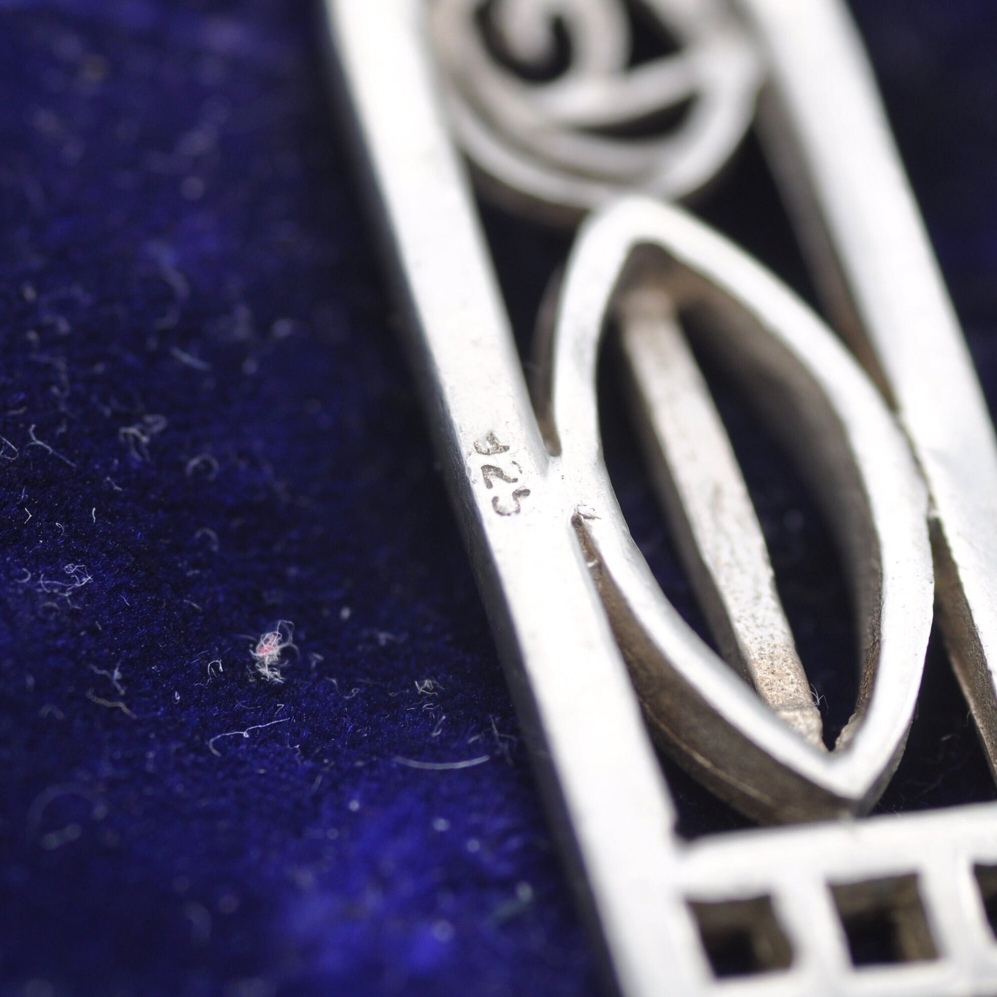 Vintage Sterling Silver Celtic Flower Openwork Pendant - Charles Rennie Mackintosh Style