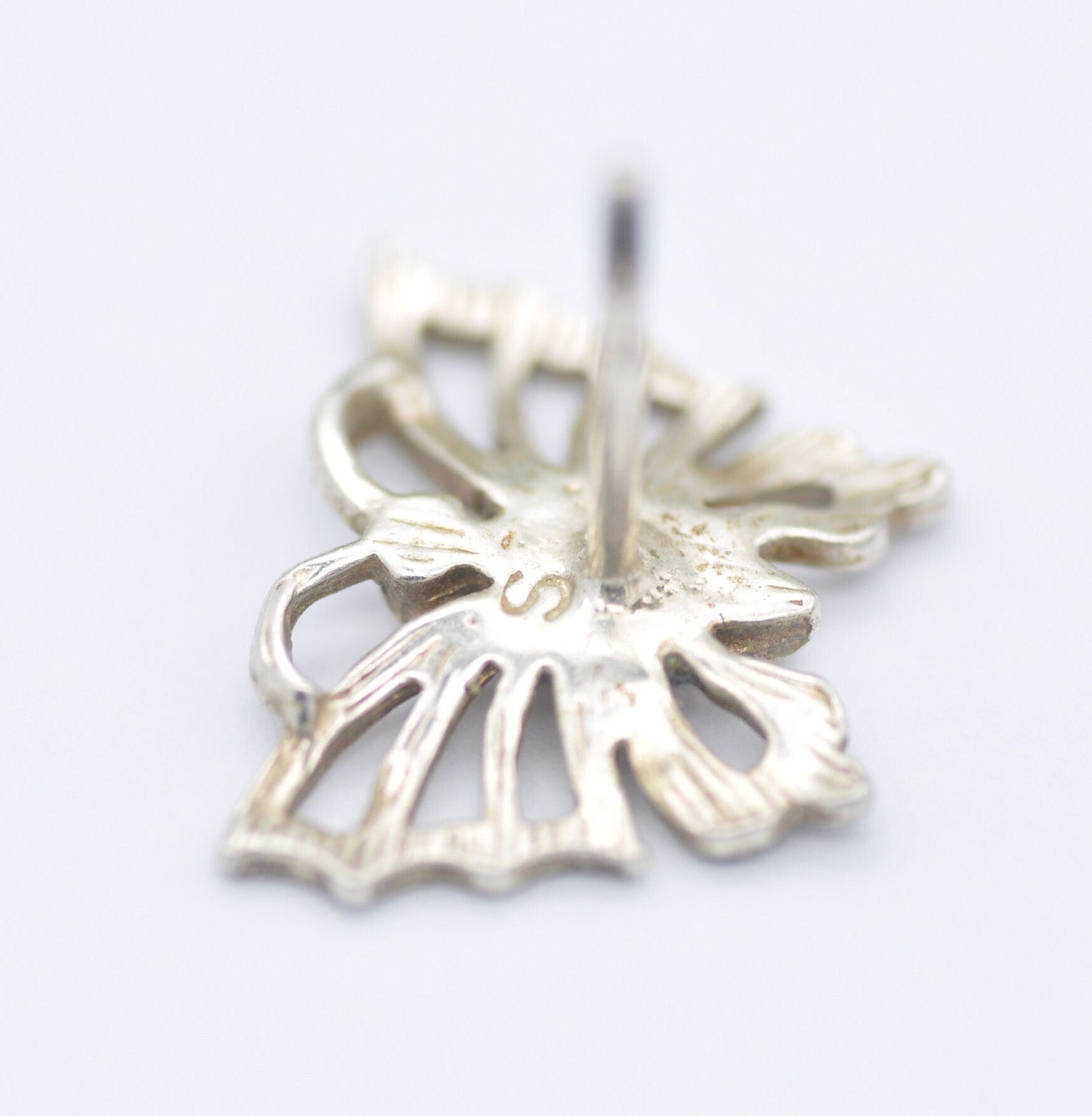 Vintage Sterling Silver Butterfly Stud Earrings - Openwork Silver | Flying Insect