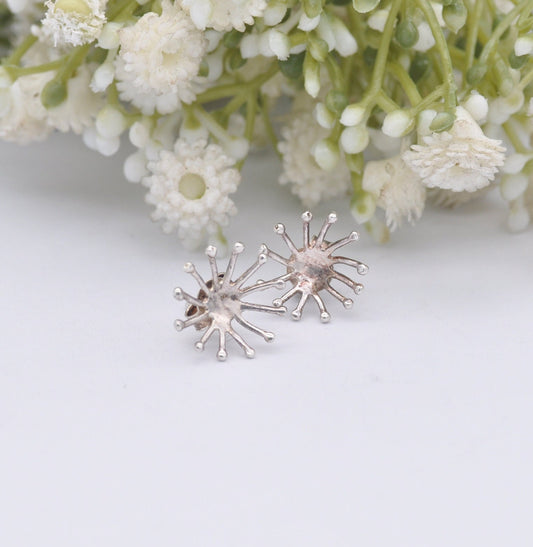 Sterling Silver Figural Stud Earrings - Sputnik Style