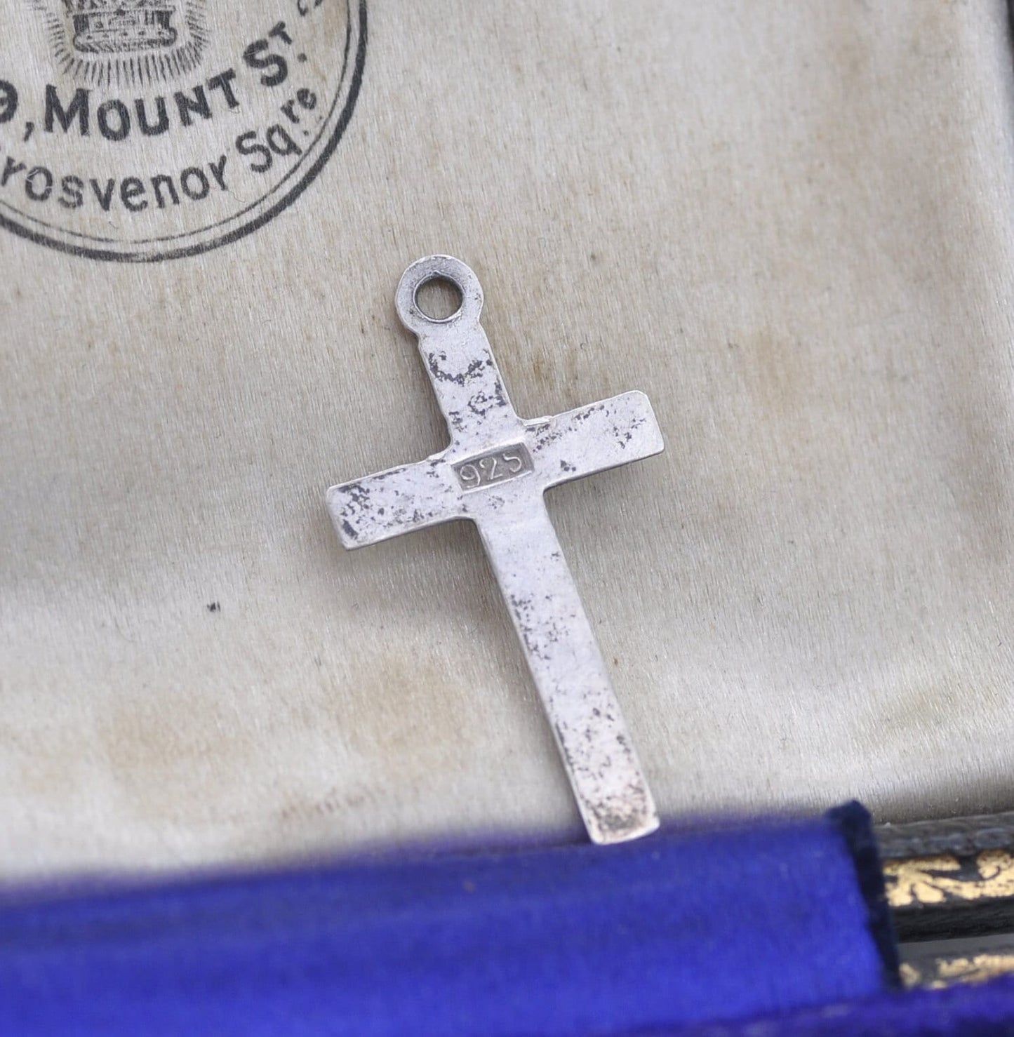 Vintage Sterling Silver Textured Cross Pendant