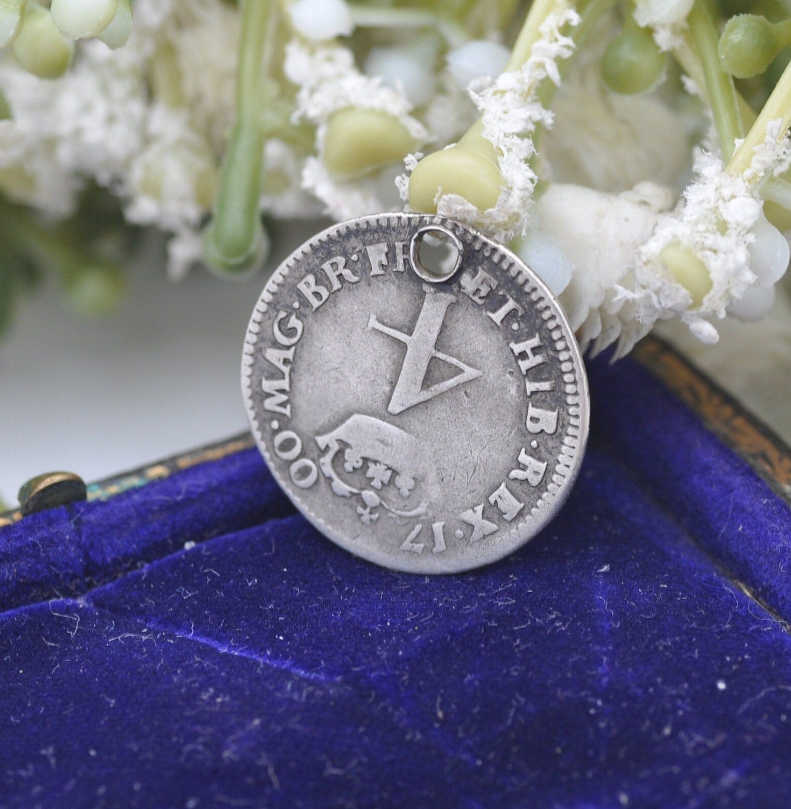 Antique Silver 1700 William III Fourpence Coin Pendant - Old British Groat | Silver Coin Jewellery | Rarer Date