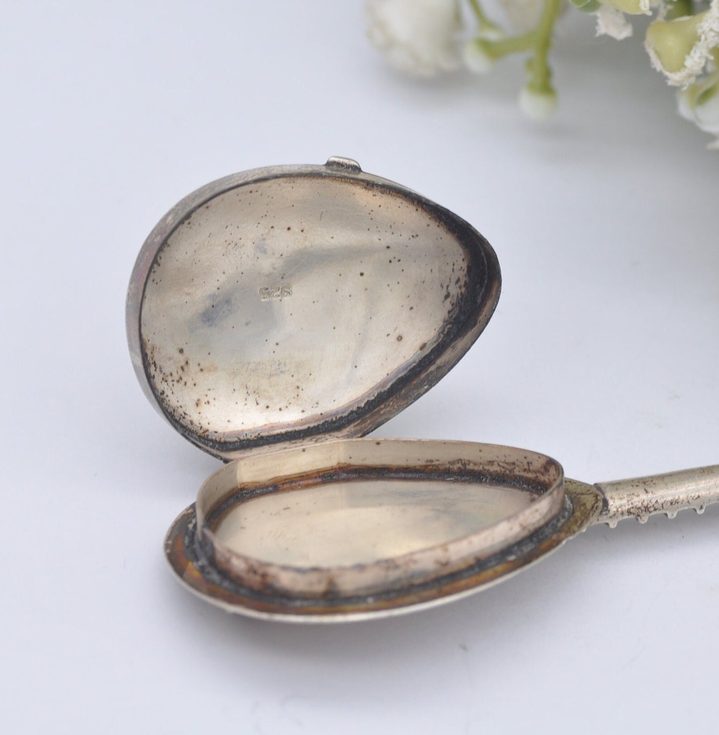 Vintage Sterling Silver Mandolin Trinket Box with Strings - Hand Engraved | Novelty Musical Instrument Collectable