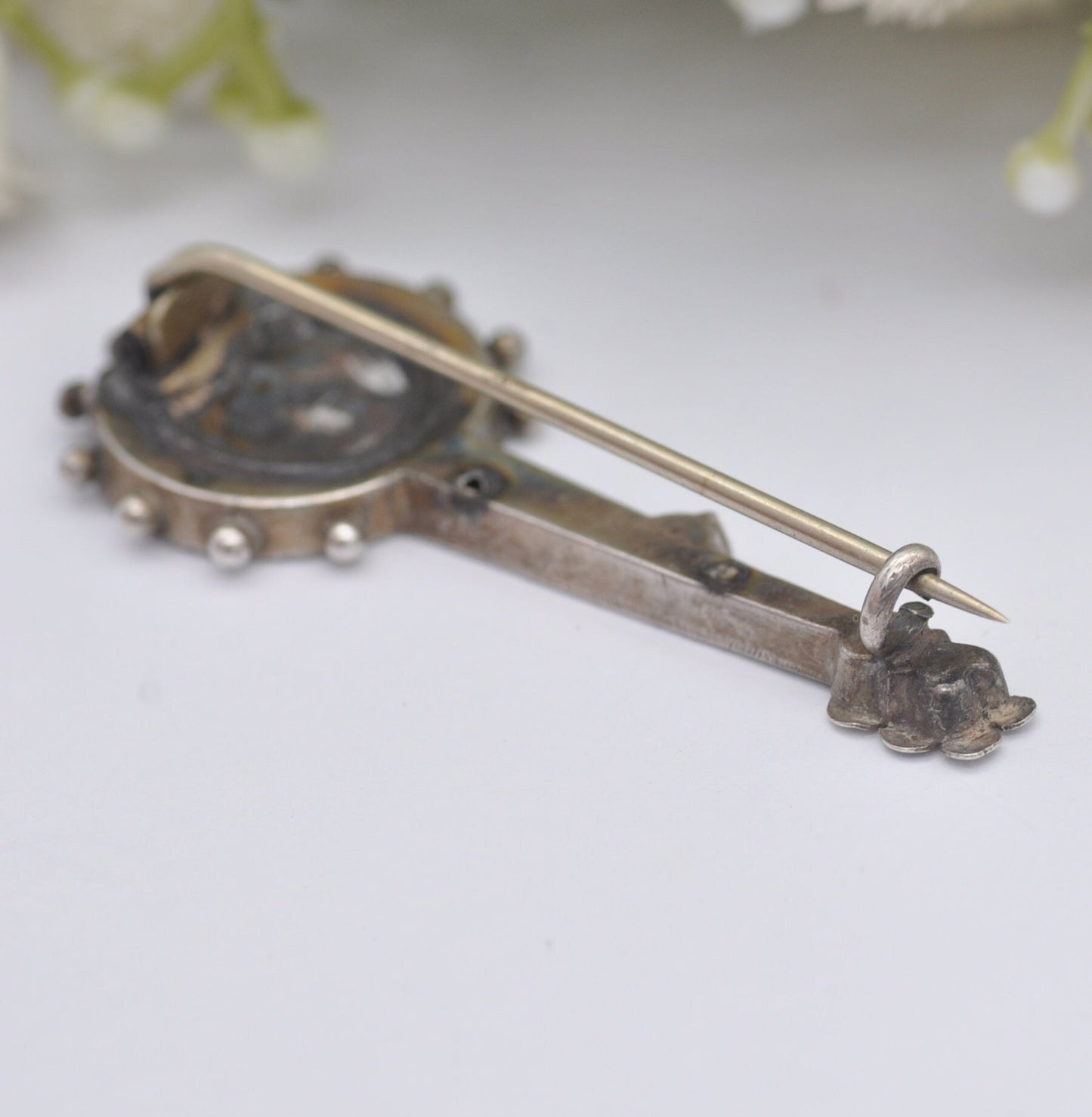 Antique Victorian Sterling Silver Banjo Brooch 1890 by William Twigg - Victorian Novelty Musical Instrument Jewellery | Engraved