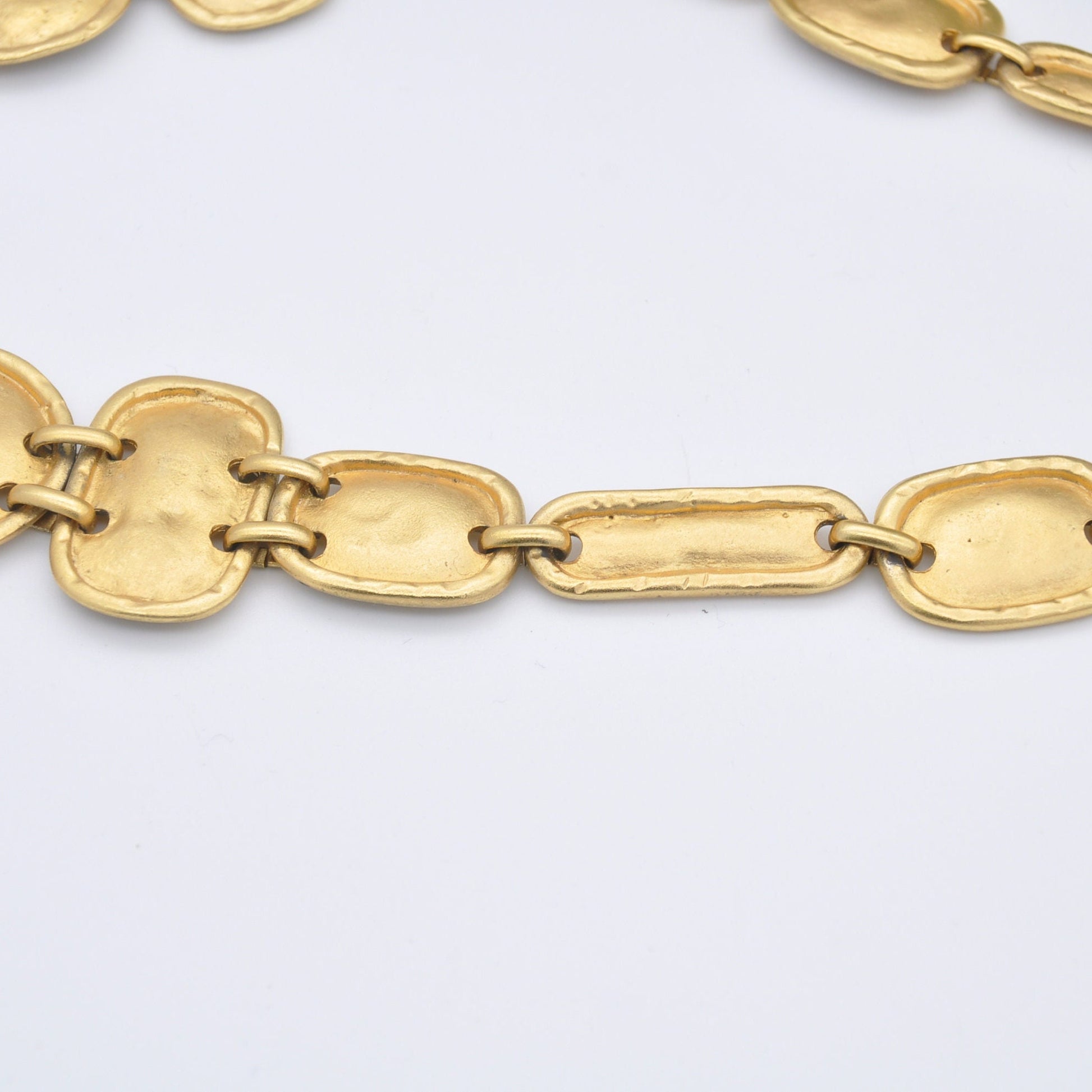 Vintage Sphinx Necklace Gold Tone Disk Link - Mid-Century Branded Costume Jewellery