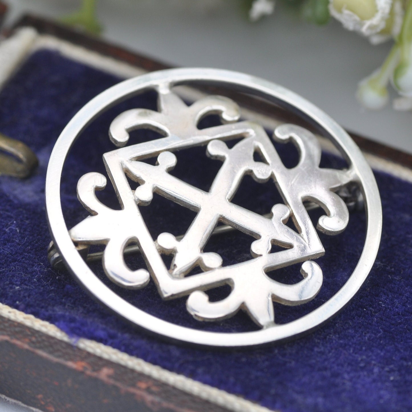 Vintage Ortak Scottish Sterling Silver Brooch by Malcolm Gray 1978 - Celtic Cross | Edinburgh Hallmarks