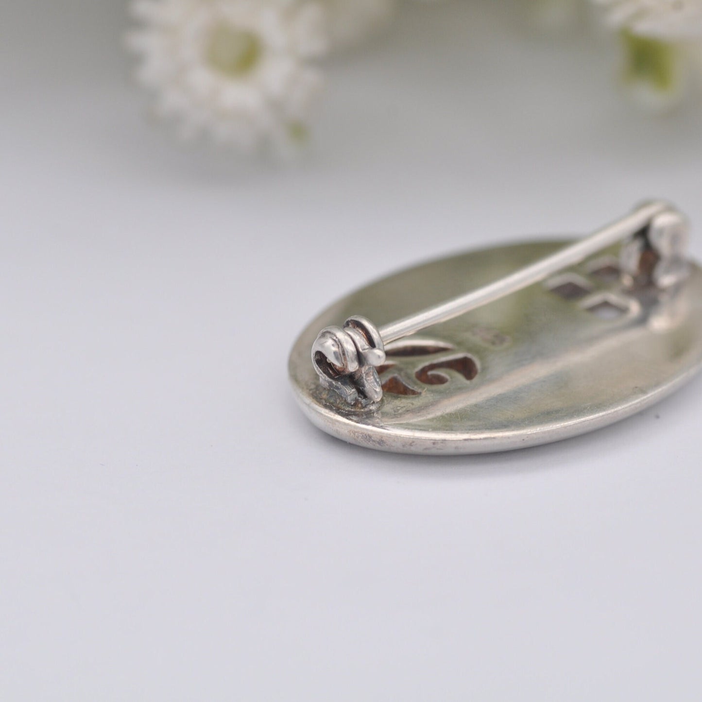 Vintage Celtic Sterling Silver Brooch - Scottish Window Design | Mackintosh Style Rose