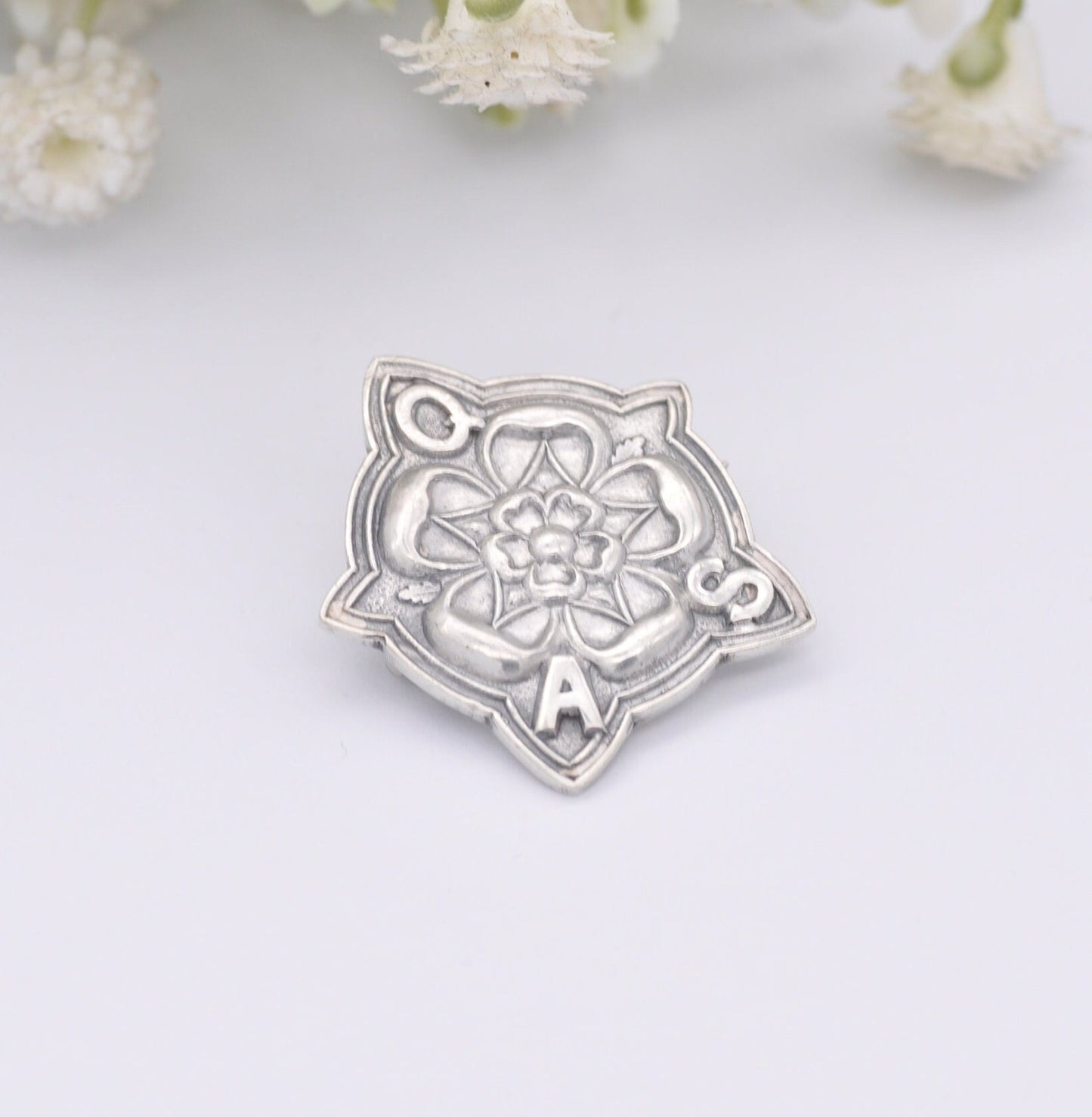 Vintage Sterling Silver Tudor Rose Badge 1934 - Payne Oxford | William Hair Haseler | AQS | QAS