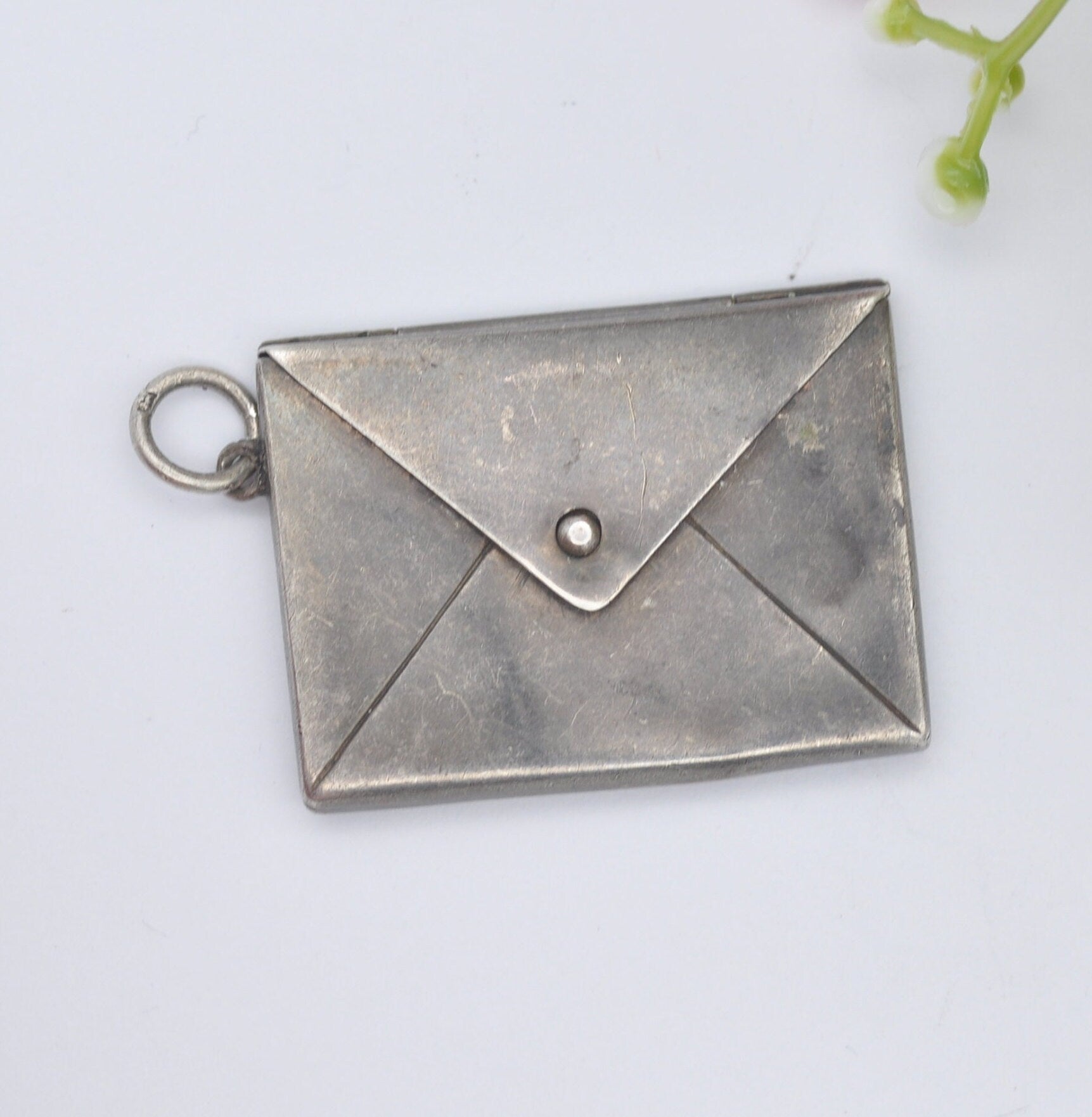 Antique Edwardian Sterling Silver Stamp Case Pendant by William Manton 1915 - Opening Envelope Shaped | Chester Hallmarks