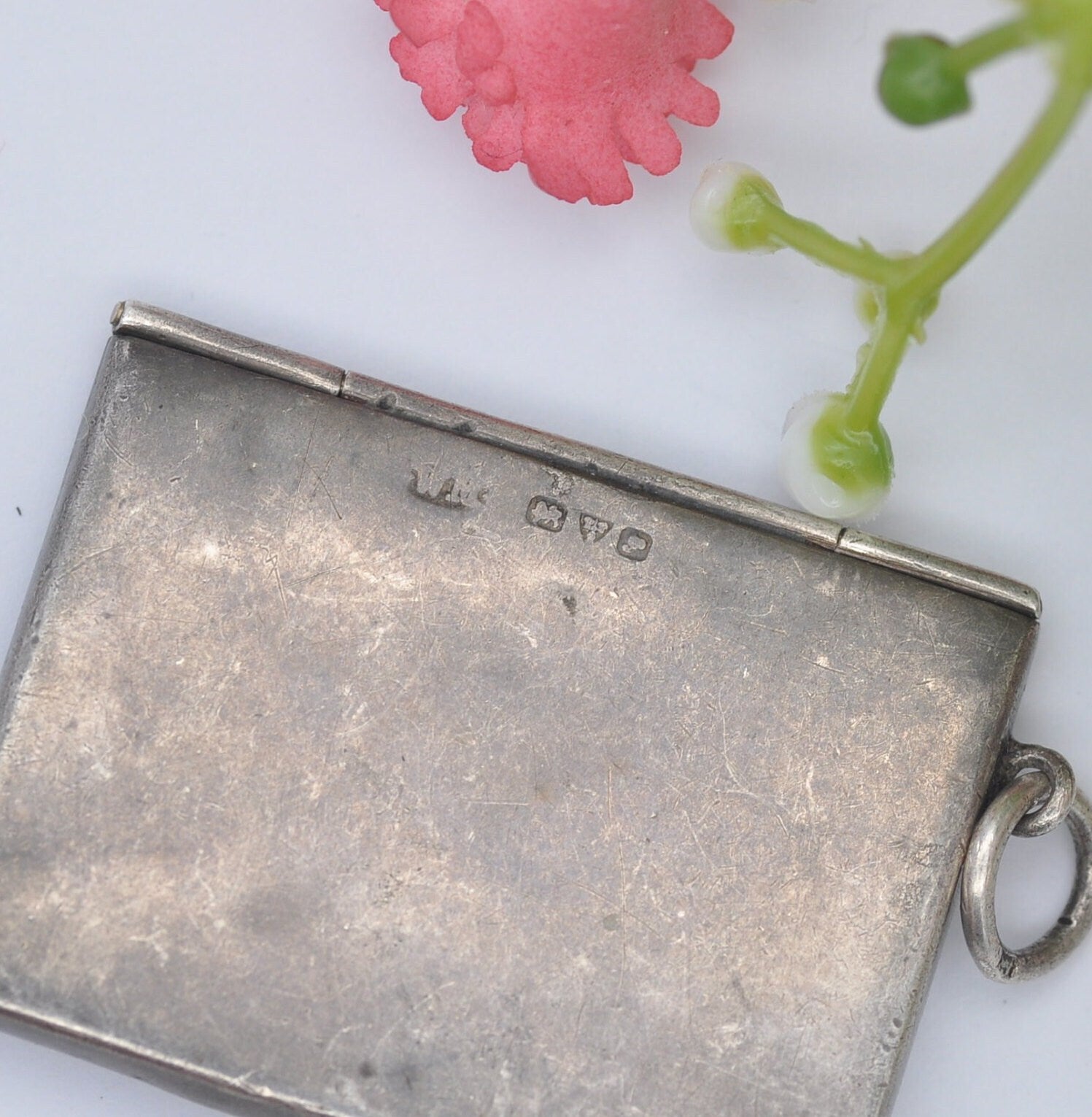 Antique Edwardian Sterling Silver Stamp Case Pendant by William Manton 1915 - Opening Envelope Shaped | Chester Hallmarks