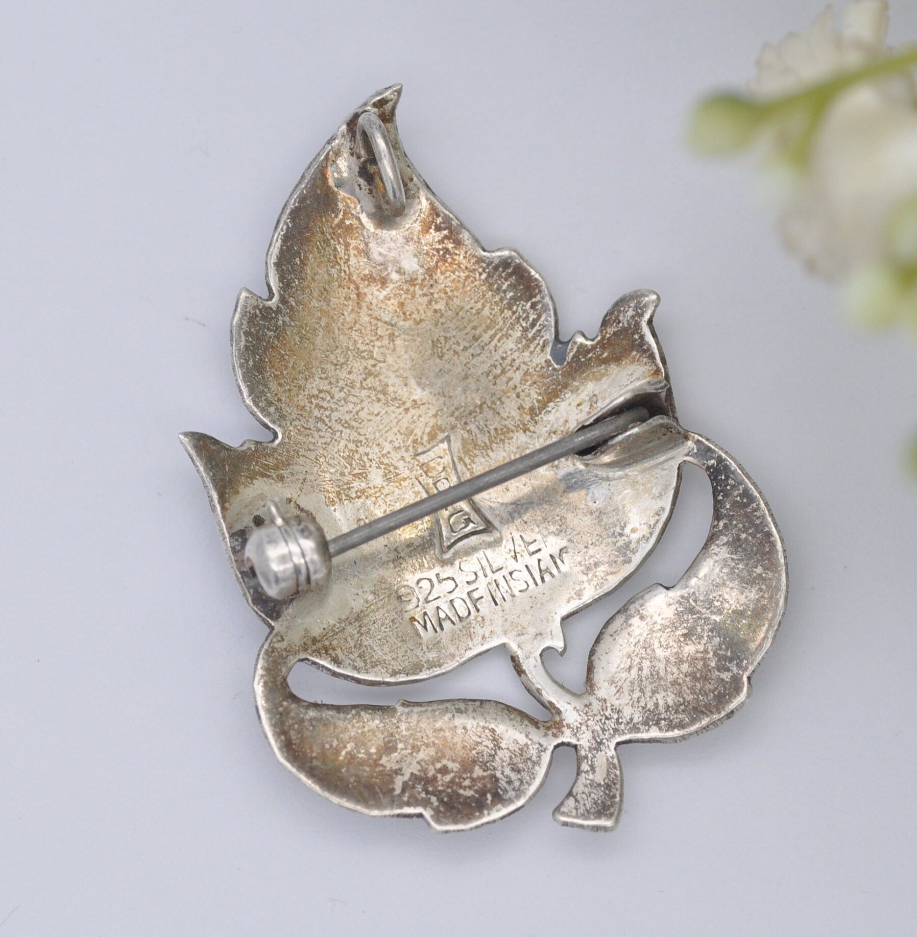 Vintage Sterling Silver Siam Brooch Pendant - Mekala Goddess of Lightning | Black Niello | Goddess Vintage Thailand Silver