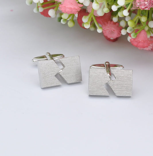 Sterling Silver Abstract Cufflinks - Chunky Mid-Century Style Jewellery