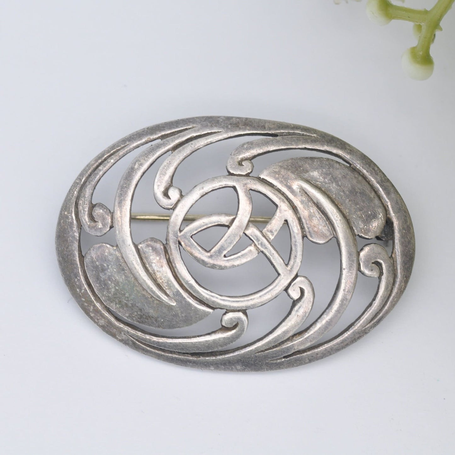 Vintage Sterling Silver Celtic Flower Brooch - Mackintosh Style | Openwork Floral