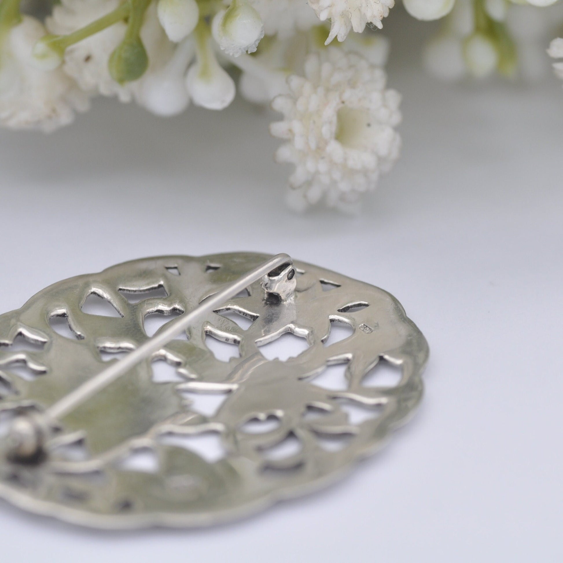 Vintage Sterling Silver Openwork Flower Brooch - Cut Out Flowers | Victorian Aesthetic Style