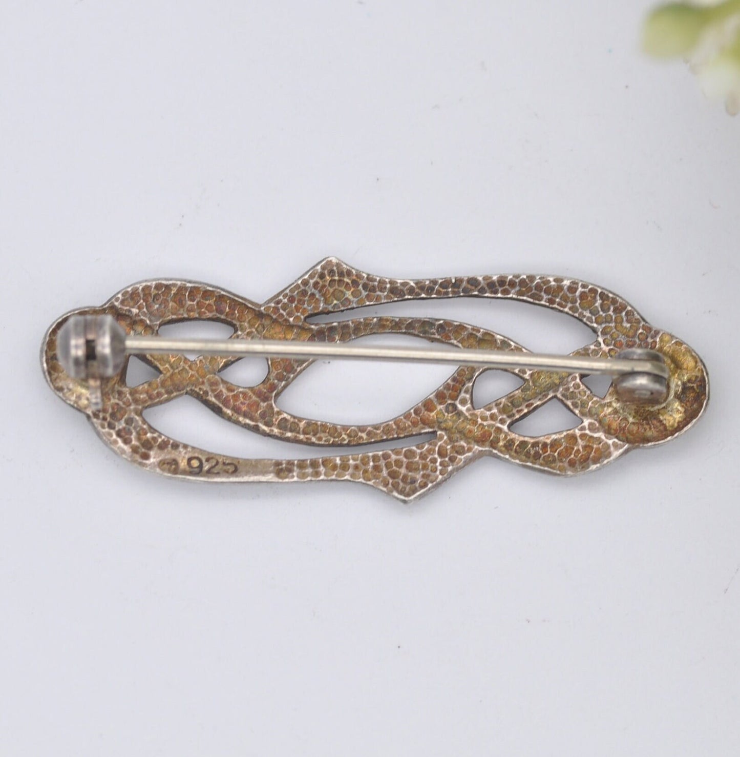 Vintage Celtic Twist Sterling Silver Brooch - Openwork Celtic Knot Design