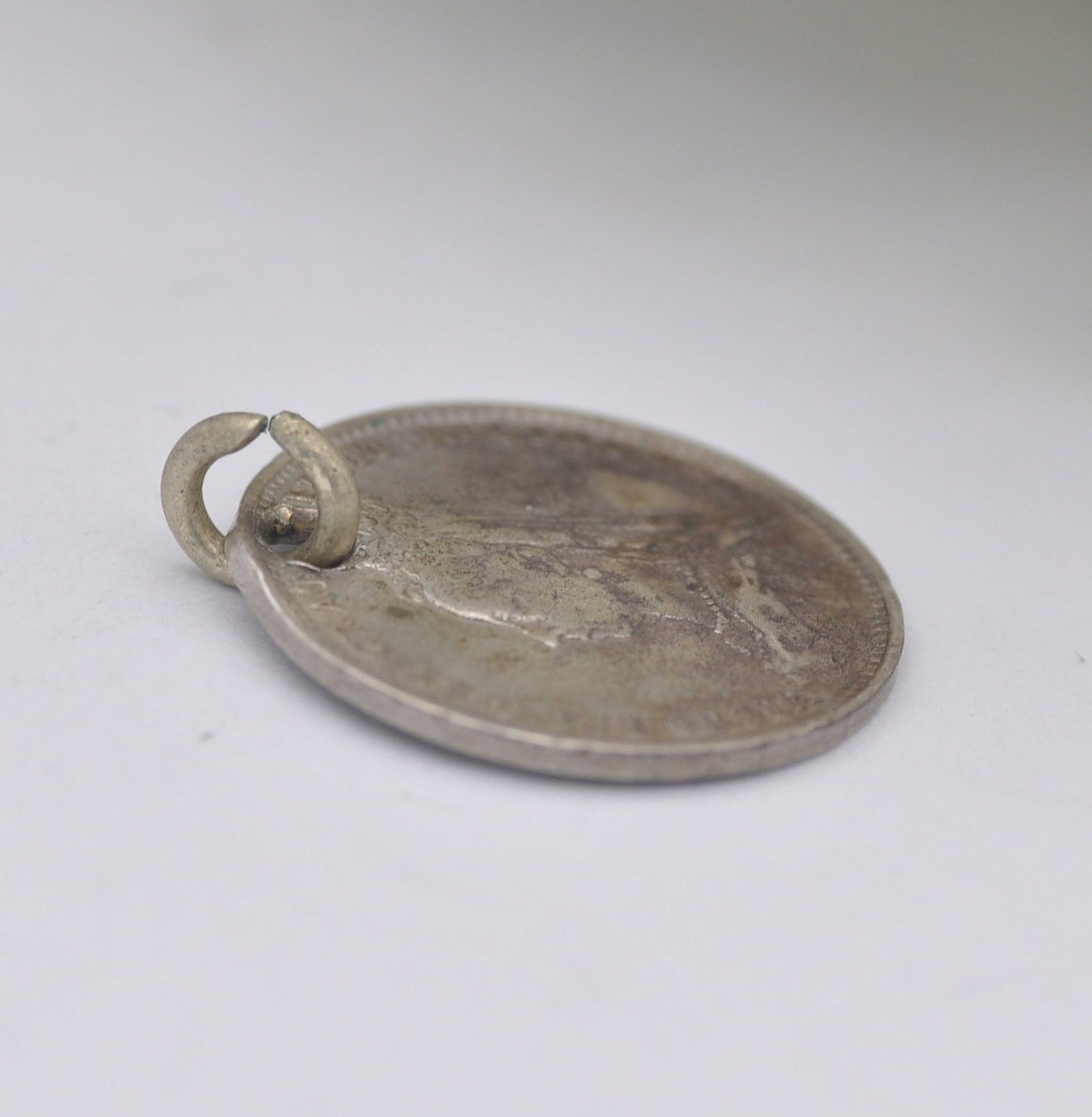 Antique Victorian Silver Three Pence 1889 Coin Charm Pendant - Victorian Silver Coin Jewellery