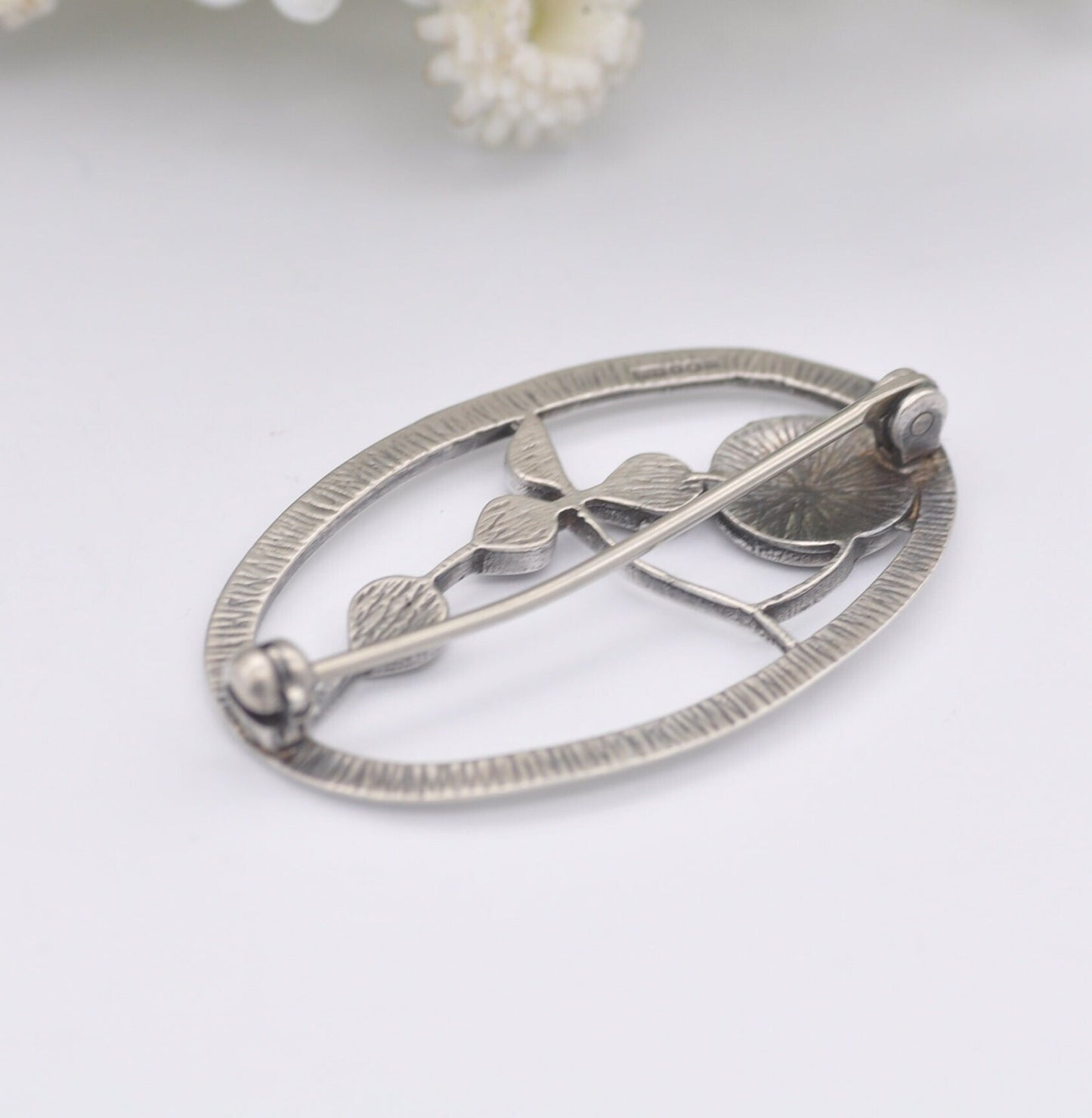 Vintage Scottish Sterling Silver Brooch by Carrick CJL 1994 - Openwork Flower Design | Mackintosh Style