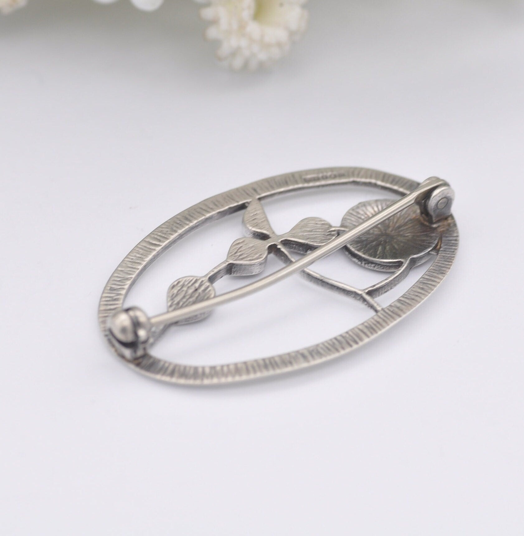 Vintage Scottish Sterling Silver Brooch by Carrick CJL 1994 - Openwork Flower Design | Mackintosh Style