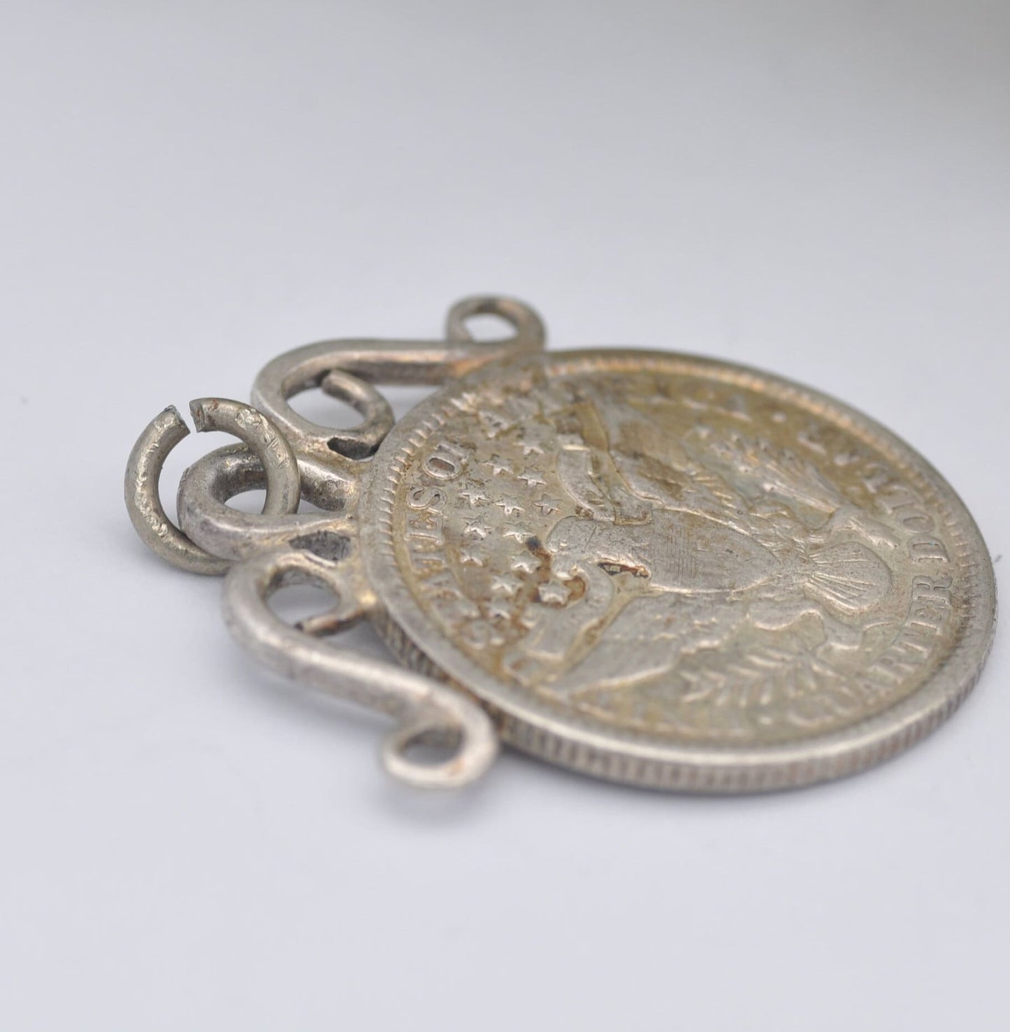 Antique US Quarter Dollar 1898 Pendant - United States of America Silver Coin Jewellery