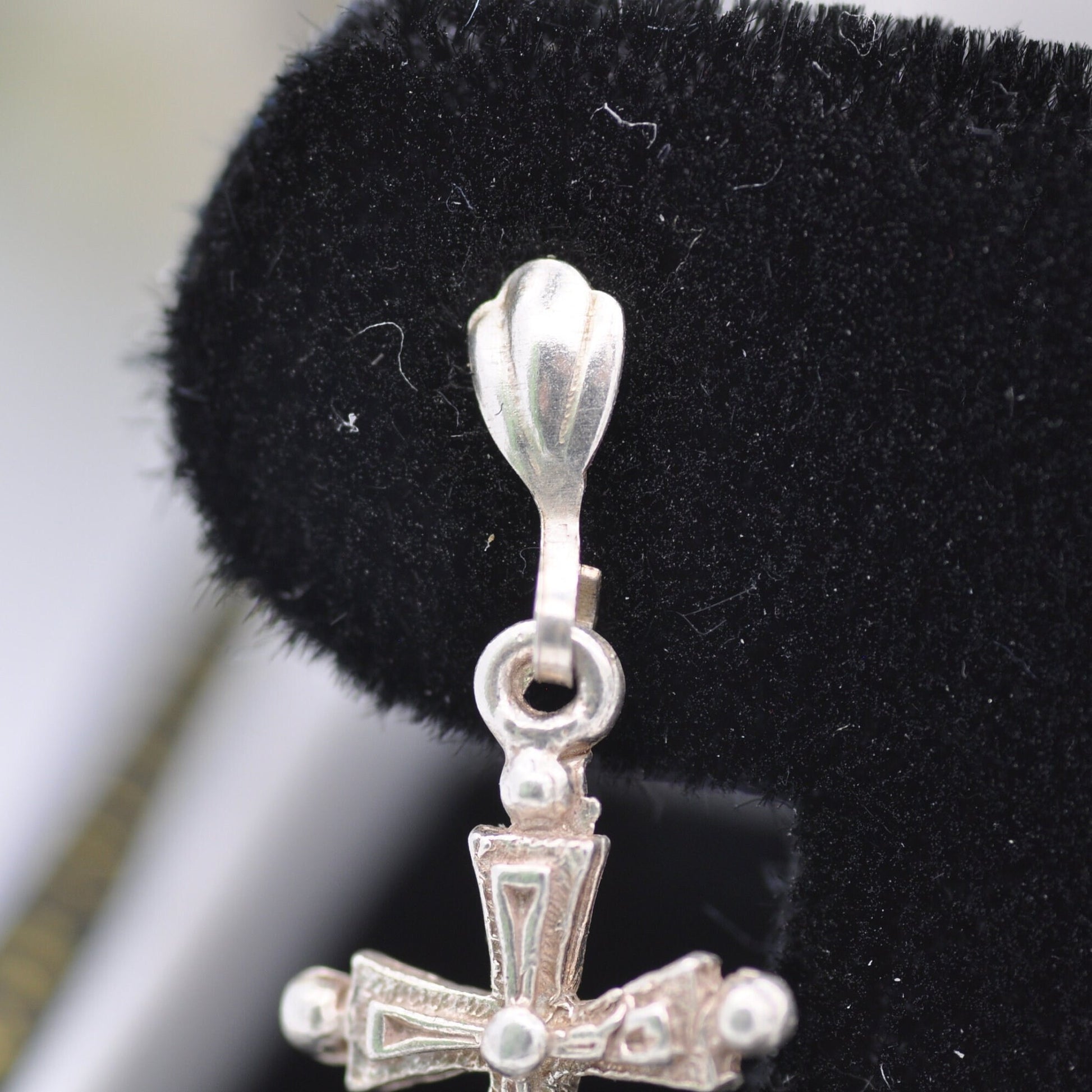 Vintage Sterling Silver Cross Drop Earrings - Christian Cross