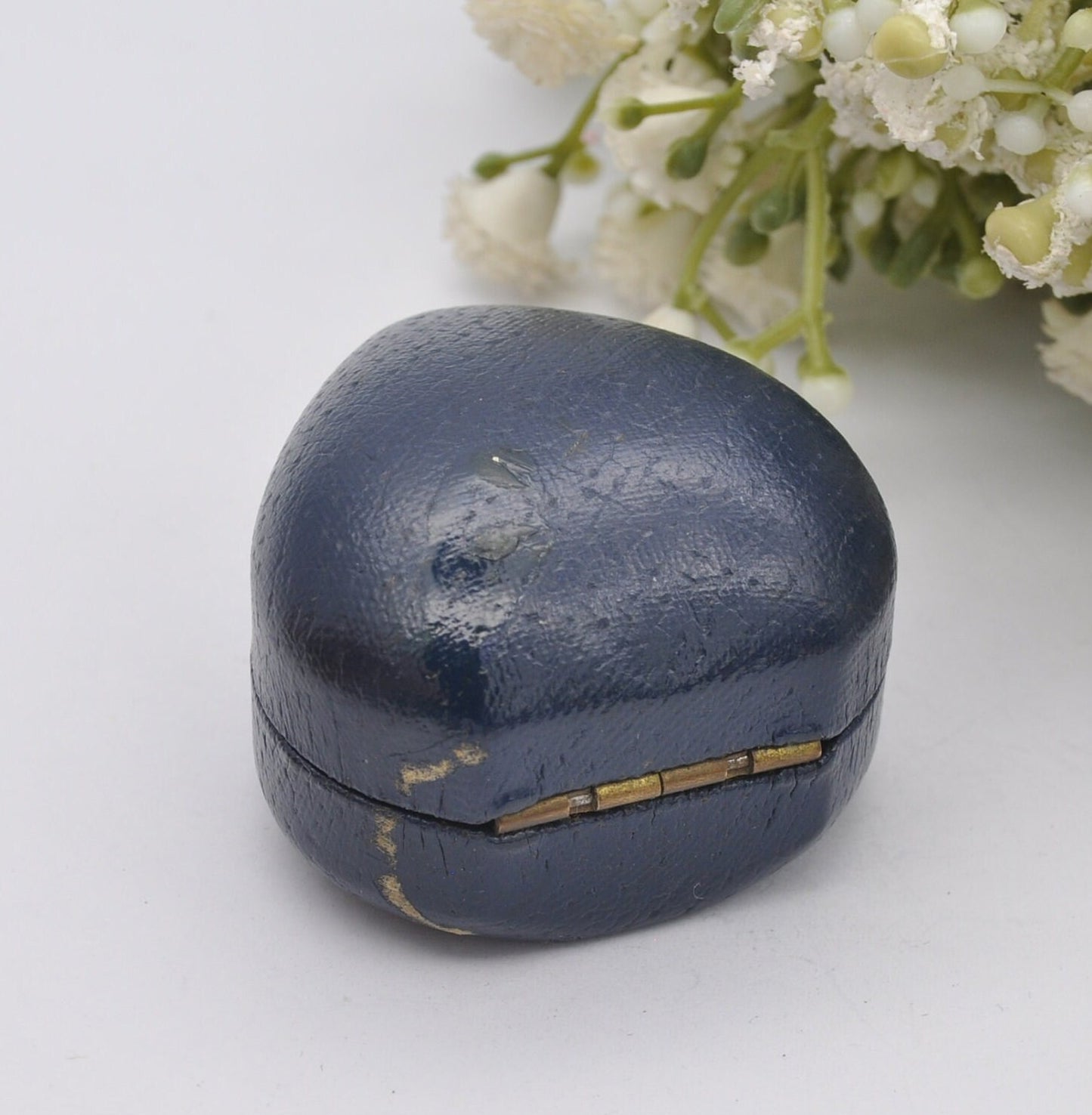 Vintage Blue Heart Ring Box - Lumbers Jewellers Banbury & Leicester | Velvet Lined | Leatherette