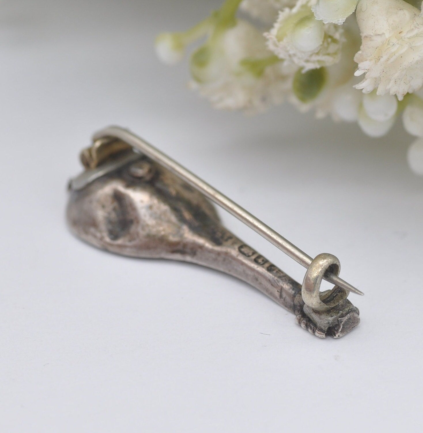 Antique Adie & Lovekin Sterling Silver Mandolin Lute Brooch 1893 - Victorian Novelty Musical Instrument Jewellery