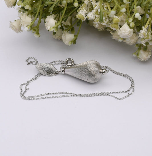 Vintage Sarah Coventry Pendant Necklace - Silver Tone | Mid-Century Brand | Large Teardrop