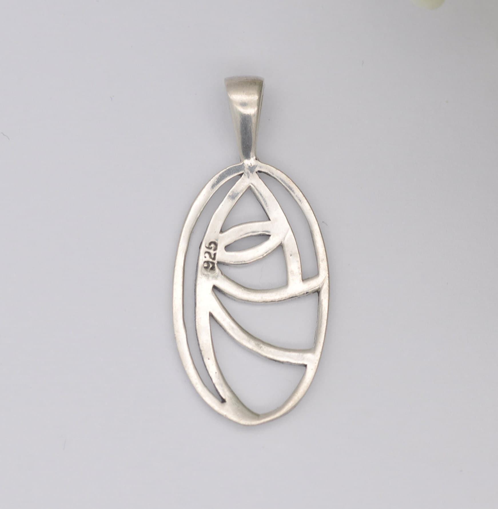 Vintage Sterling Silver Celtic Rose Flower Openwork Pendant - Charles Rennie Mackintosh Style