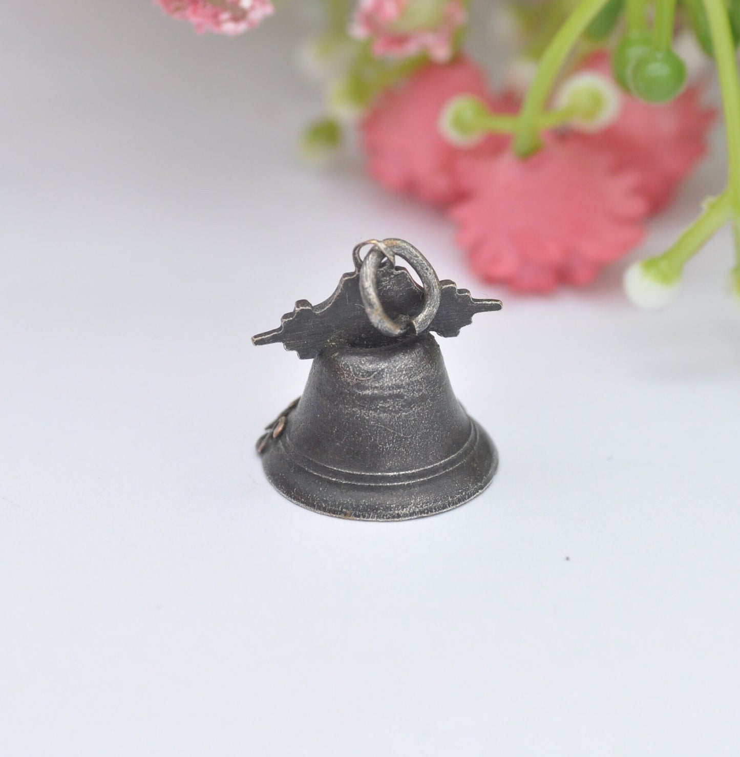 Antique Sterling Silver and Gold Bruges Bell Charm Pendant - Belgian Tourist Souvenir