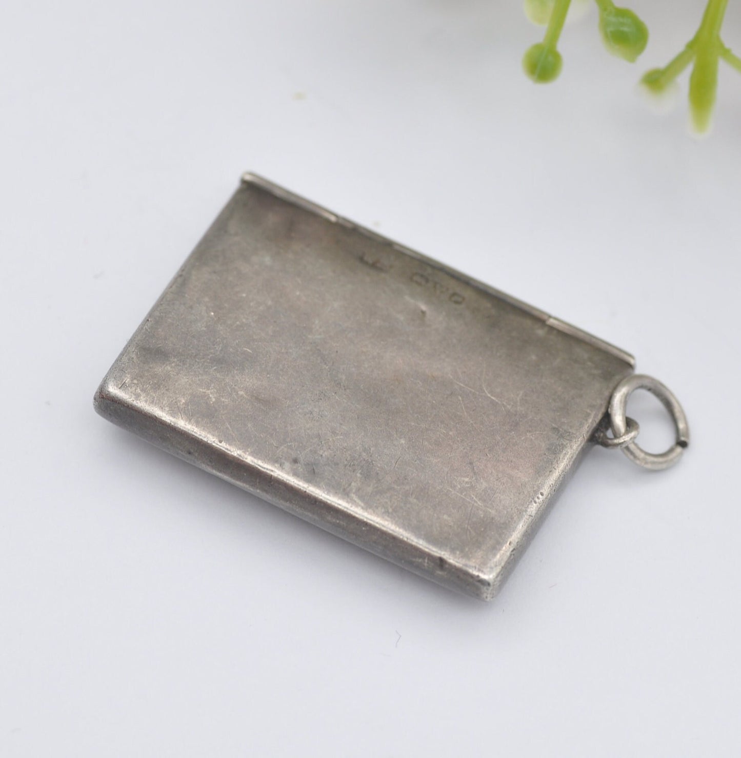 Antique Edwardian Sterling Silver Stamp Case Pendant by William Manton 1915 - Opening Envelope Shaped | Chester Hallmarks