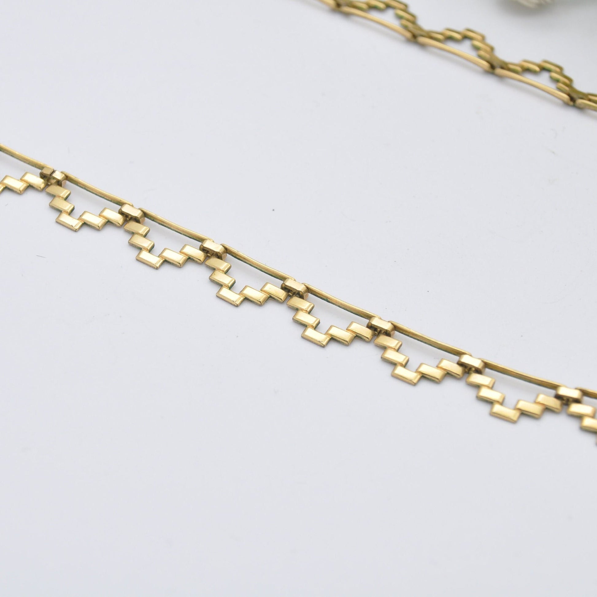 Vintage Kordes and Lichtenfels Rolled Gold Choker Necklace with Purple Paste - K&L Mid-Century | Brickwork Brick Link