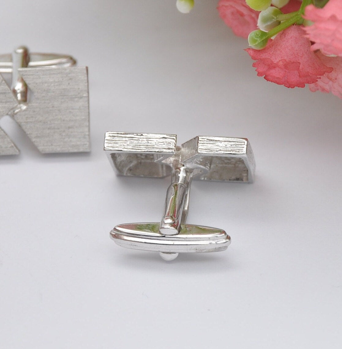 Sterling Silver Abstract Cufflinks - Chunky Mid-Century Style Jewellery