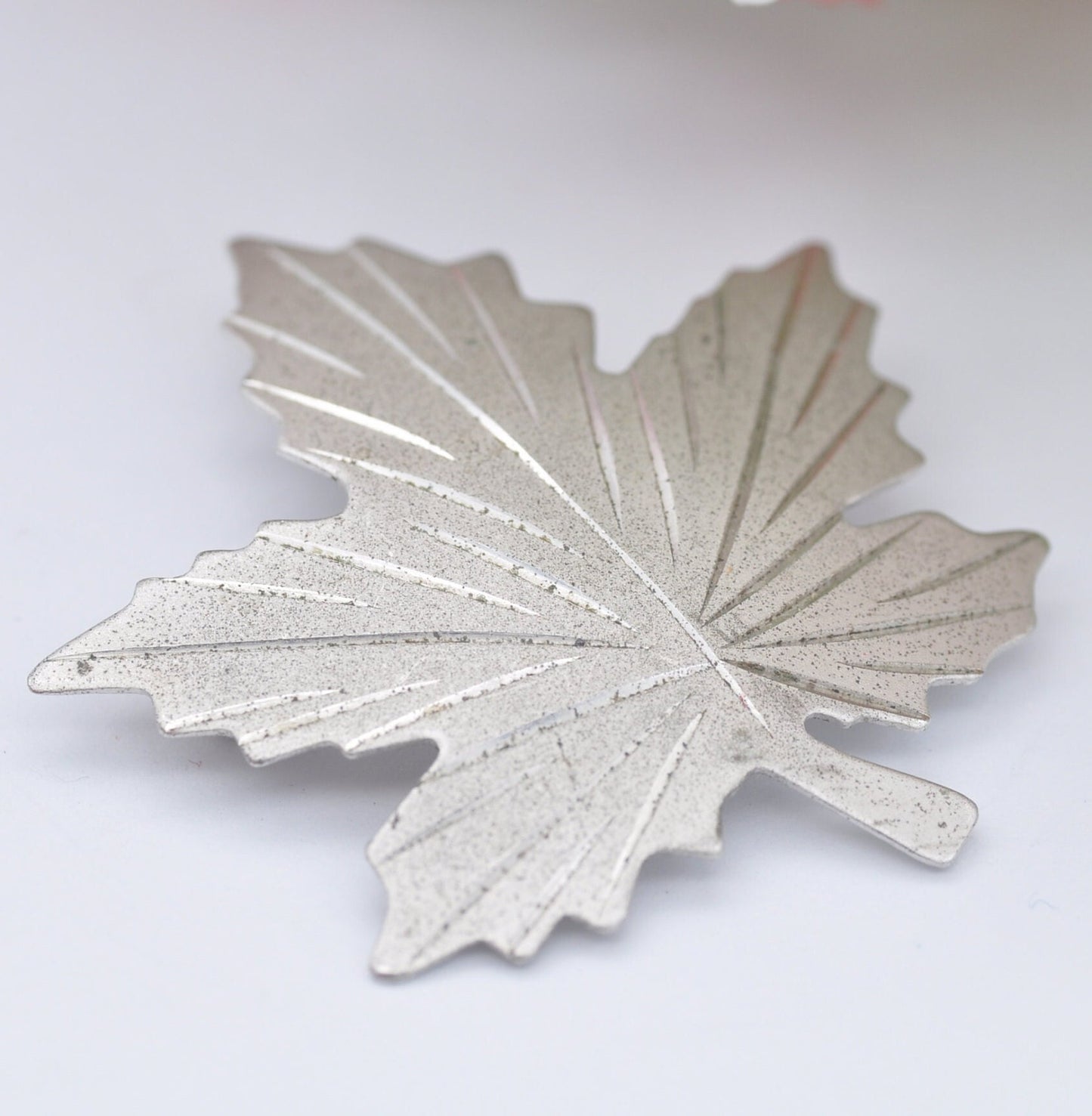 Vintage Bond Boyd Sterling Silver Maple Leaf Brooch - Textured Leaf Design