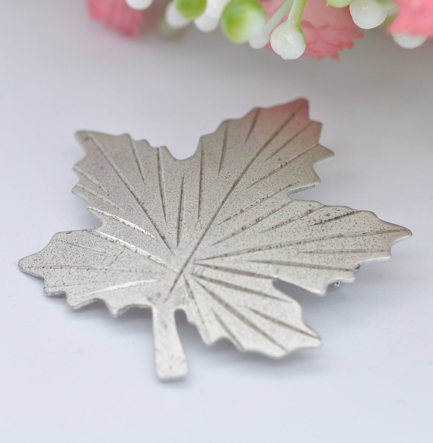 Vintage Bond Boyd Sterling Silver Maple Leaf Brooch - Textured Leaf Design