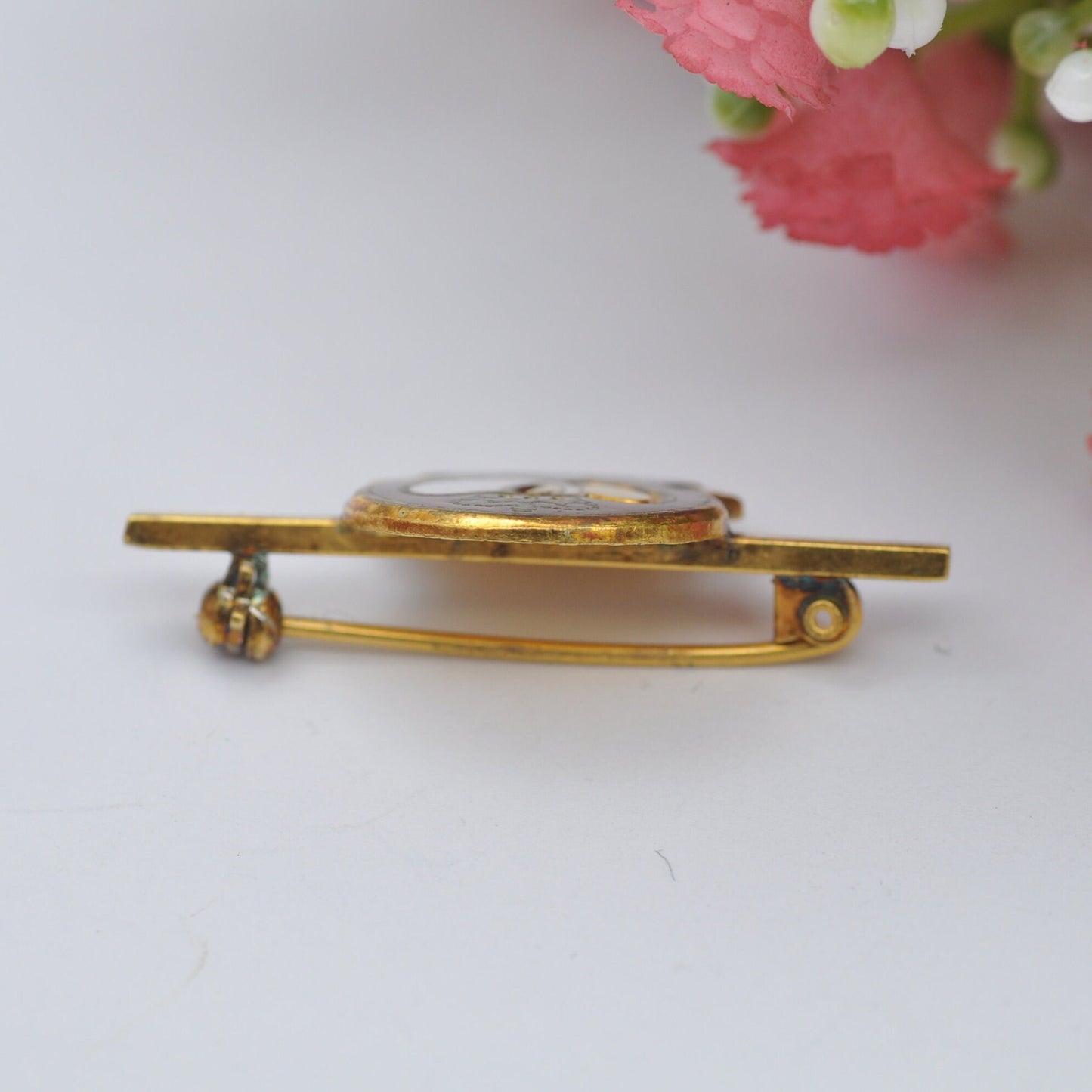 Vintage Sterling Silver Gilt Blood Donor Badge Brooch 1988 - 50 Donations Enamel Commemorative