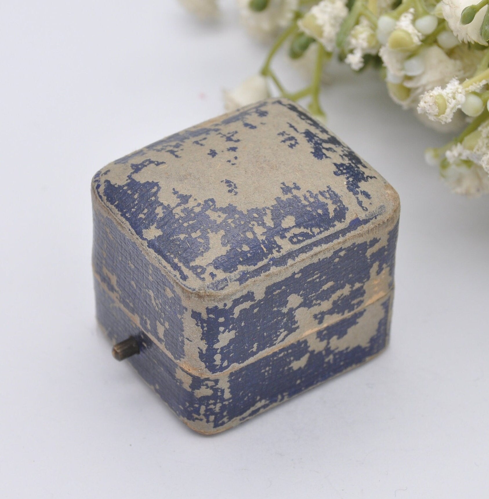 Antique Blue Ring Box - Perry & Son Watchmakers Jewellers | High Street Tooting | Silk and Velvet Lined