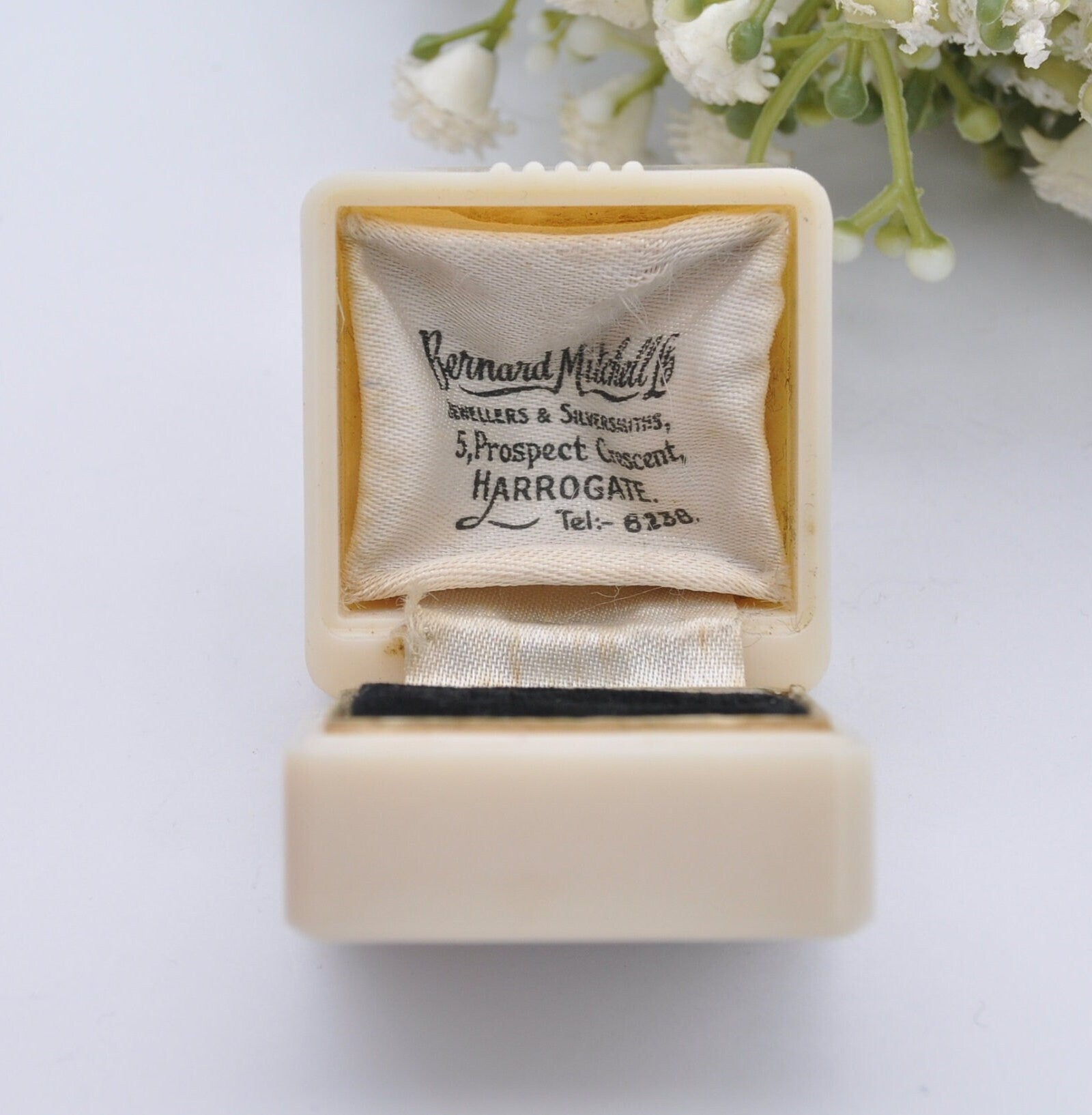 Vintage Art Deco Ivorine Ring Box - Early Plastic Celluloid | Bernard Mitchell Harrogate Jewellers