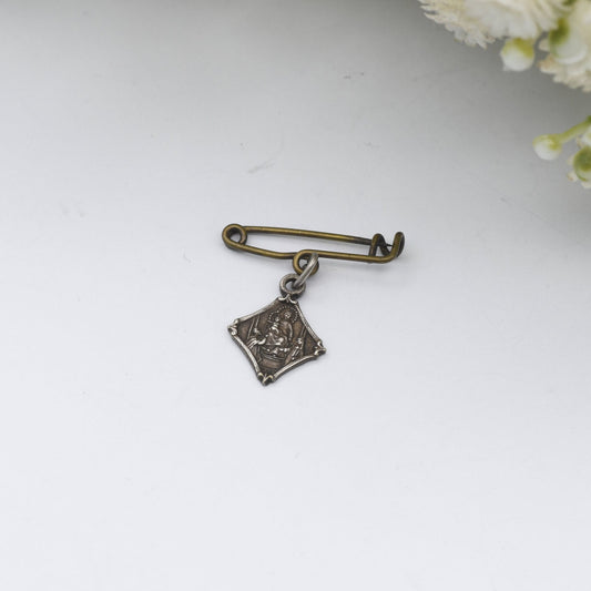 Vintage Ricordo Christian Religious Pin Badge Brooch - Italian Catholic Token | I Remember