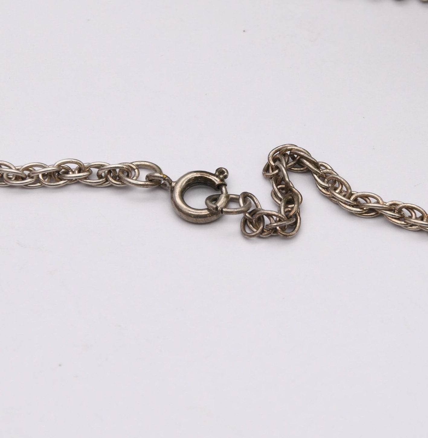 Vintage Sterling Silver Greek Key Necklace - Meander Design | Prince of Wales Chain