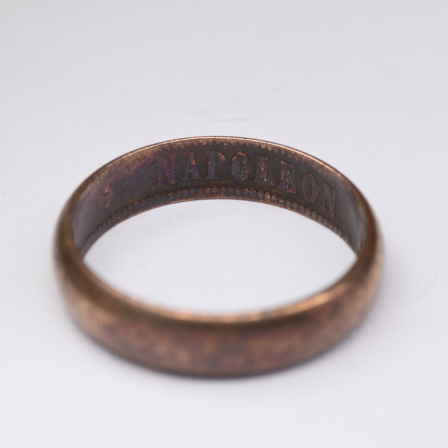 Antique Napoleon III 2 Centimes Ring 1862 - France Emperor | Bronze Coin Jewellery | UK Size - Q | US Size - 8