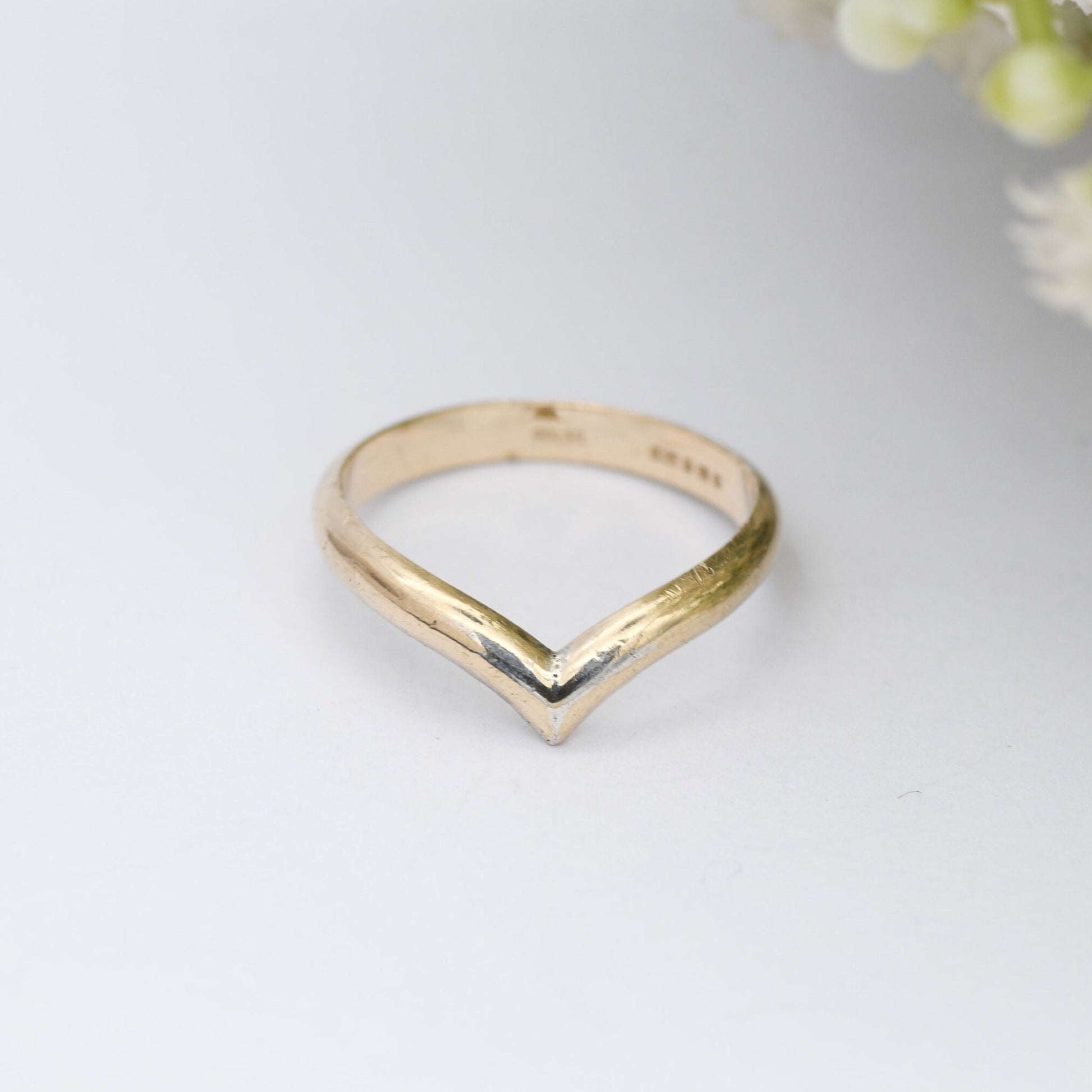 Vintage Sterling Silver Wishbone Ring 1994 by Bracelon BLTD - GolSil Gold Plated | UK Size - N | US Size - 6 3/4
