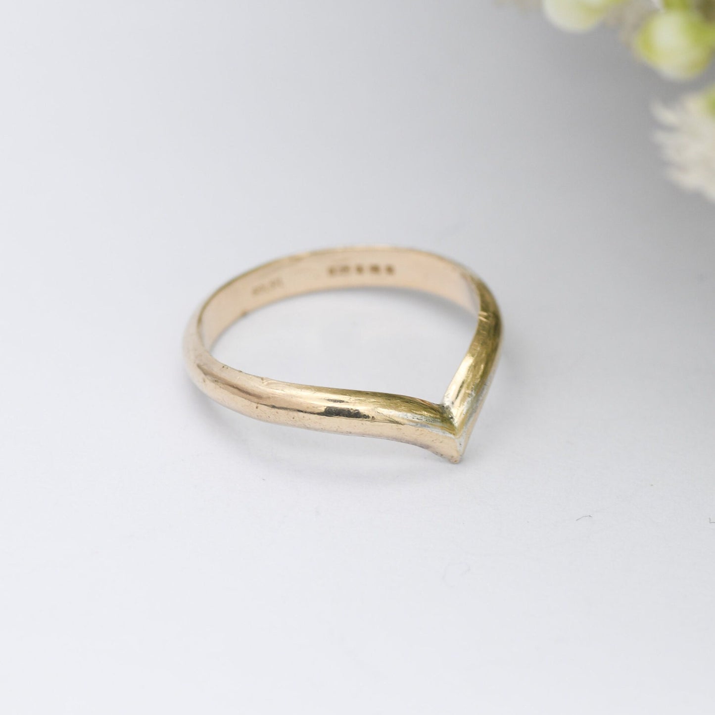 Vintage Sterling Silver Wishbone Ring 1994 by Bracelon BLTD - GolSil Gold Plated | UK Size - N | US Size - 6 3/4