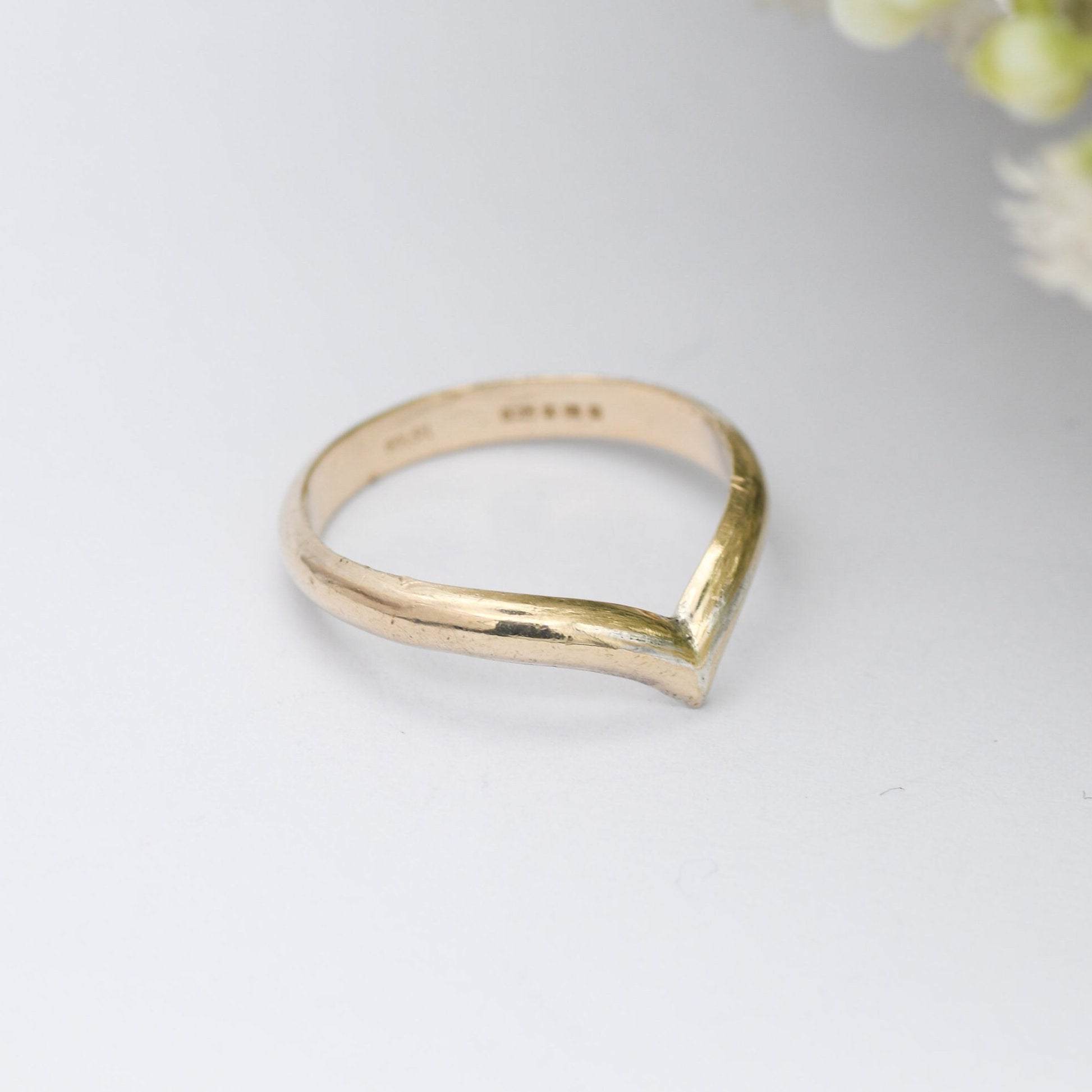 Vintage Sterling Silver Wishbone Ring 1994 by Bracelon BLTD - GolSil Gold Plated | UK Size - N | US Size - 6 3/4