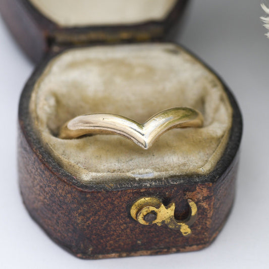 Vintage Sterling Silver Wishbone Ring 1994 by Bracelon BLTD - GolSil Gold Plated | UK Size - N | US Size - 6 3/4