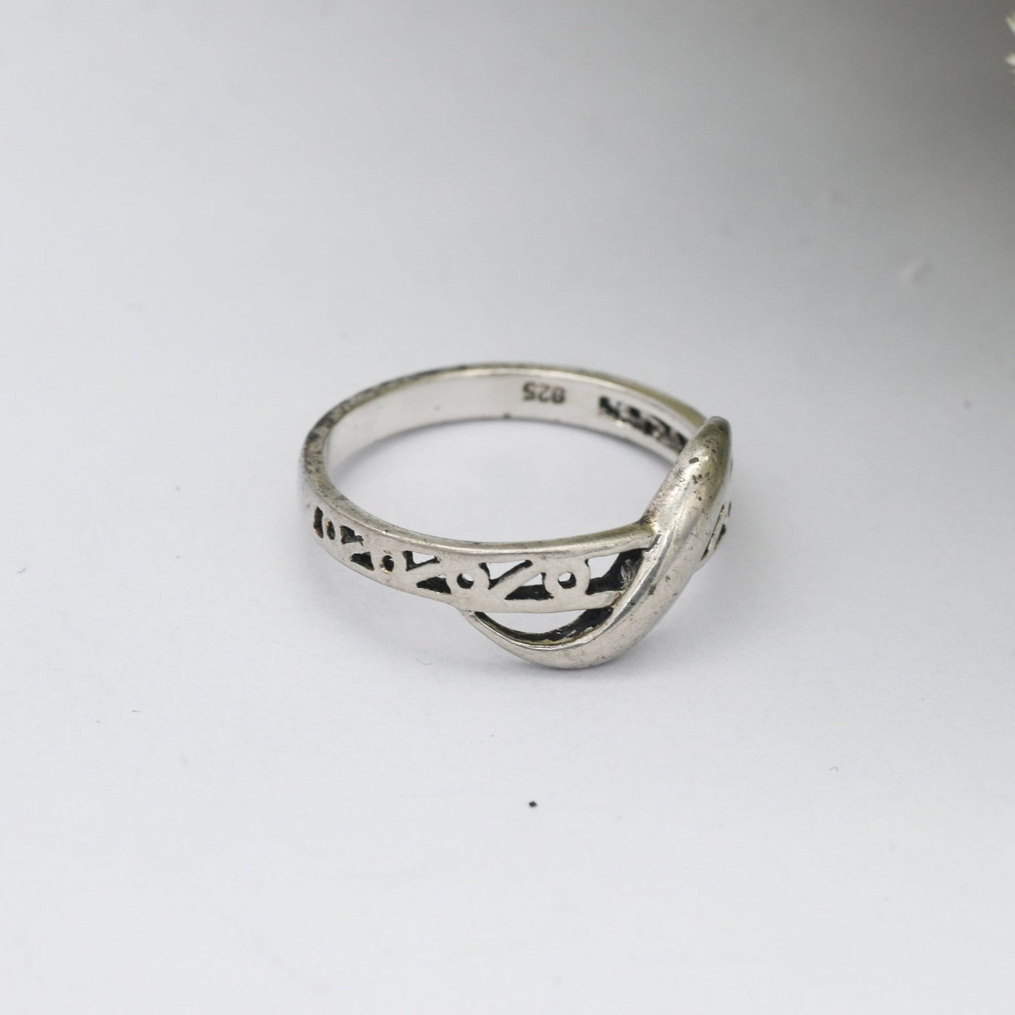 Vintage Sterling Silver Wave Form S Ring - Openwork Band | Everyday Jewellery | UK Size - L 1/2 | US Size - 6