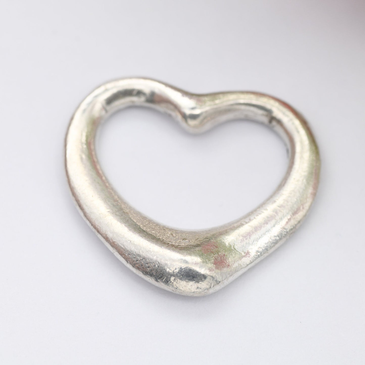 Tiffany & Co Elsa Peretti Open Heart Pendant Sterling Silver - Medium Size 2cm | Signed Designer Jewellery