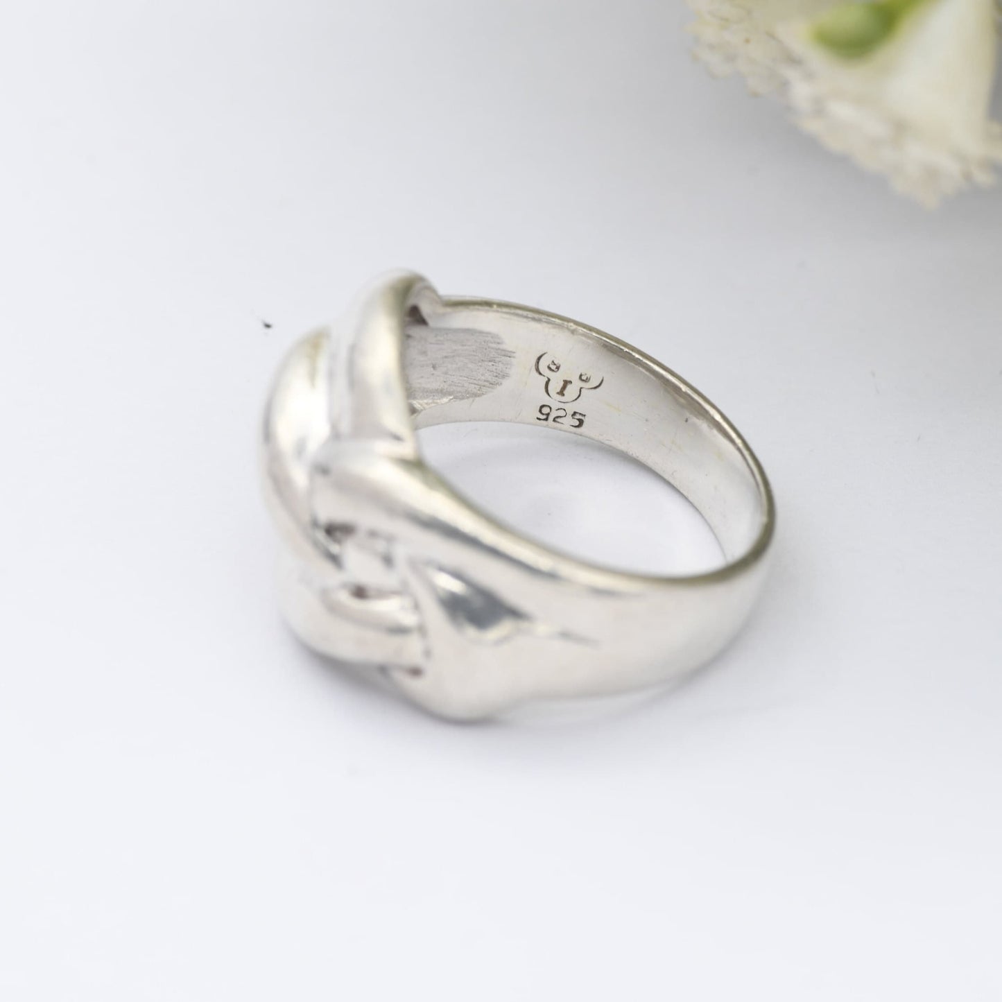 Vintage Sterling Silver Chunky Knot Ring - Textured Statement Ring | Large Unisex | UK Size - N | US Size - 6 3/4