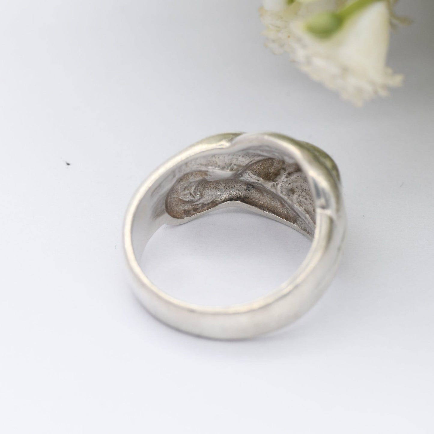 Vintage Sterling Silver Chunky Knot Ring - Textured Statement Ring | Large Unisex | UK Size - N | US Size - 6 3/4