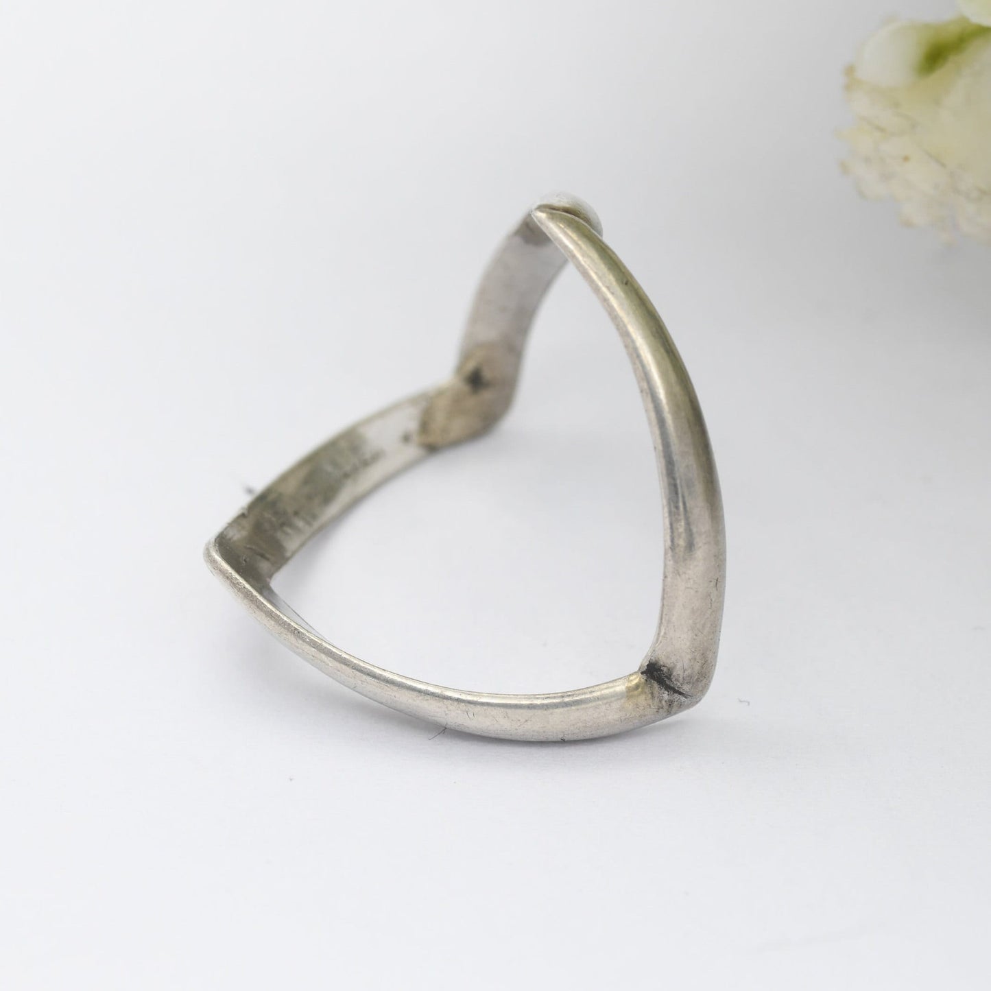 Vintage Sterling Silver Full Wishbone Ring - Minimalist Band | Unisex | UK Size - P 1/2 | US Size - 8